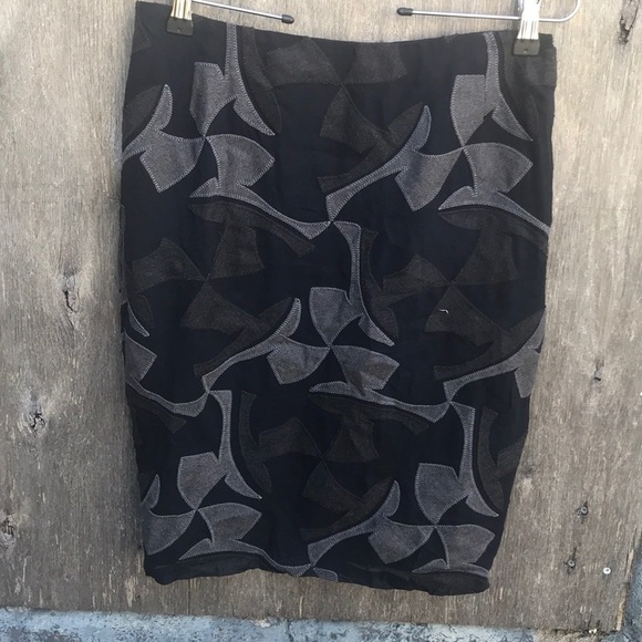 RENA LANGE patch work design printed column skirt size 8 - Picture 1 of 8